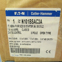 Eaton NonReversing Starter 9A, 1.44.4A 3 Pole, 24 VDC Control N101BSAC3A