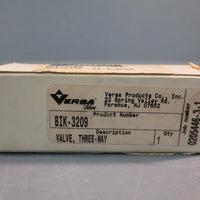 Versa Valves BIK-3209 Three-Way Valve Brass Body 1/8" NPT