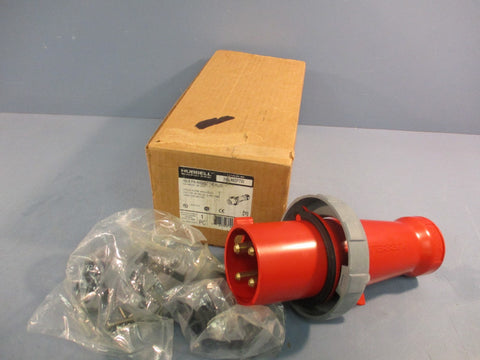 HUBBELL HBL460P7W 60-Amp PIN&SLEEVE PLUG, RED 460P7W 60A 480Vac 3P 4W