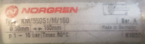 Norgren KM/55051/M/160 Ser A Pneumatic Cylinder 50mm Bore 160mm Stroke 1-10bar