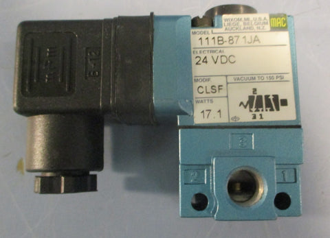 Mac Valves 111B-871JA Solenoid Valve 24 Volts DC 17.1 W 111B-871JA=CLSF