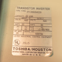 Toshiba Houston Tosvert130G2 Transistor Inverter VT130G2U4220 22 KVA 20 HP