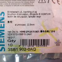 NIB Lot of 10 SIEMENS 3SB1 902-0AQ Hole Plug Aluminized