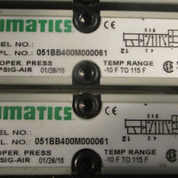 Numatics 051BB400M000061 and 051BA400M000061 5 Slot Solenoid Valve Manifold