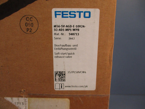 FESTO MS6-SV-AGD-E-10V24-SO-AD1-MP1-WPB SOFT START/QUICK EXHAUST VALVE 548713