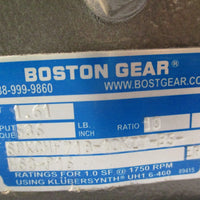 BOSTON GEAR WASHDOWN WORM SPEED REDUCER RATIO 10:1 SBKCHF71810KZTB5HS3P16