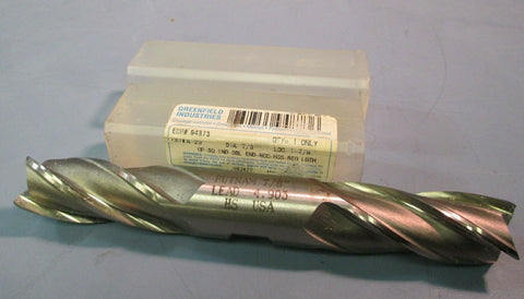GREENFIELD ENDMILL 7/8 IN DIA X 6-1/8 IN LG, 7/8 IN DIA SHANK, 4 FLUTES 94873