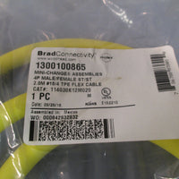 Lot of 2 Brad Connectivity 1300100865 Cordset 4 Pin Male To Female 114030K12M020