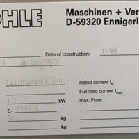 LB Bohle BMG High Shear Granulator 1.0kW Rated Power 110V Mini Granulator BMG