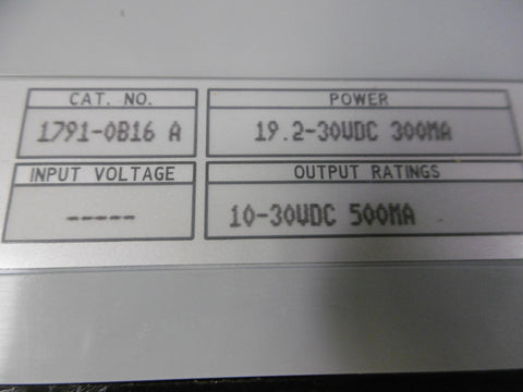 Allen Bradley 1791-0B16 Ouput Module 19.2-30V Vdc 300 MA 10-30V VDC 500 MA