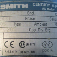 AO Smith F39131563 Electric Motor E164 3PH 1HP 230/460V 7/8" Shaft Dia NOS