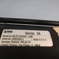 Parker Series 2A 3.25J2AU49A 5.000 250 psi Air Air Cylinder 5" Stroke 3.25" Bore