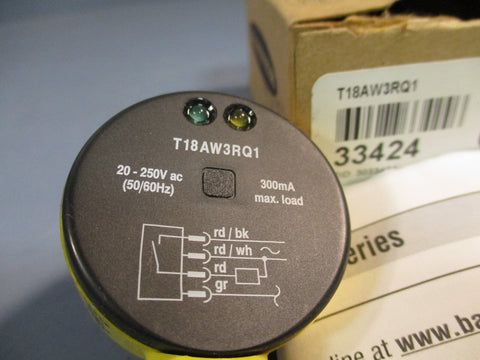 BANNER 33424 PHOTOELECTRIC SENSOR 20250VAC 50/60HZ 33424 T18AW3RQ1