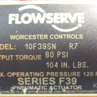 Flowserve Worcester Controls 10F39SN Pneumatic Actuator Series F39 120PSI Max