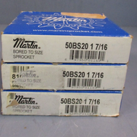 Lot of (3) Martin Sprocket, 20 Teeth 50BS20 17/16"