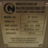 Nu-Con Engineering 4" SDV Rotary Valve B10055-101 Diverter Valve