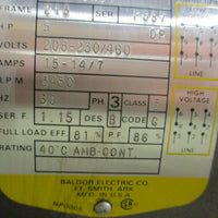 Baldor M3307 Industrial Motor 37E02X86 3PH 5HP 3450RPM 213 Fr 1-1/8" Shaft Dia