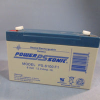 Lot of (11) Power Sonic Sealed Rechargeable Battery 6V 12Amp PS6100 F1