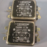 Lot of 2 Schaffner Power Line Filter 6A 110/250VAC/ 5060Hz FN2060606