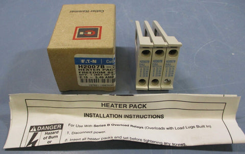 (Lot of 3-1 Box) Eaton Cutler Hammer H2007B-3 Heater Pack Freedom Ser 2.15-3.49A