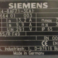 Siemens 1FT60848AF713EA1 Servo Motor 3PH 7900 / 3000RPM 13/16" Shaft Dia