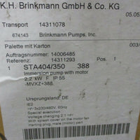 Brinkmann STA404/350MVXZ+388 Immersion Pump 2.2 kW Motor