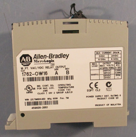 Allen Bradley 1762OW16 16 Point Relay Output MicroLogix 1200 Ser A