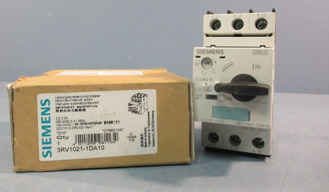Siemens 3RV1021-1DA10 Motor Starter Protector 2.2-3.2 Amp 50Hz