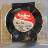 Nidec Alpha V TA450 Cooling Fan A2867810 230VAC .130/.150A 50/60Hz w/ Bracket