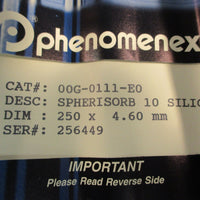 Phenomenex 00G0111E0 Spherisorb 10 Silica HPLC Column 250 x 4.6 mm