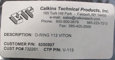 (Lot of 60) Calkins Technical Products Inc. V-113 O-Ring 113 Viton 3/4"OD