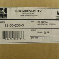 Sola / HeviDuty 83052303 Power Supply 115230 VAC 3A 15W 5 VDC