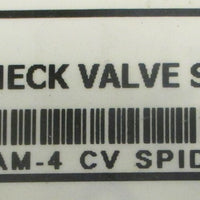 4" Check Valve Spider Sham4 CV Spider 316L 6"OD  T45MP 7/16" Shaft Dia.