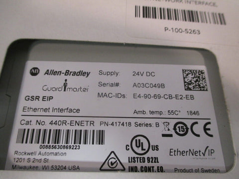 Allen-Bradley Guardmaster EtherNet/IP Gateway Module 24vdc Series B 440R-ENETR