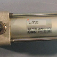 SMC NCA1D150-0200 Pneumatic Tie-Rod Cyllinder 250PSI 2" Stroke W/ Rod Clevis