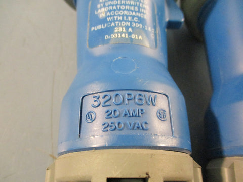 Lot of (2) Hubbell Plug 320P6W 20A 250VAC 2P 3W Watertight