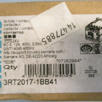 Siemens 3RT2017-1BB41 Contactor 24 VDC 12 A 400 V 5.5 kW 3 PH