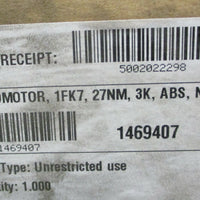 Siemens 1P 1FK71012AF711CG0 Inverter Motor Simotics 3, 27 Nm, 5000 RPM