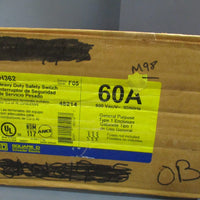SQUARE D Heavy Duty Safety Switch 60A 600 VAC/V H362