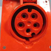 Altech ABL17 16A 6h/220/380V, 5 Pin Wall Mount Straight Receptacle Red NWOB