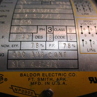 Baldor JM3115 Ac Motor 1hp 56j 3ph 3450rpm 460v-ac 208-230v-ac Class B