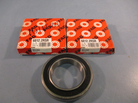 LOT of (2) FAG 6012.2RSR DEEP GROOVE BALL BEARING 02121112