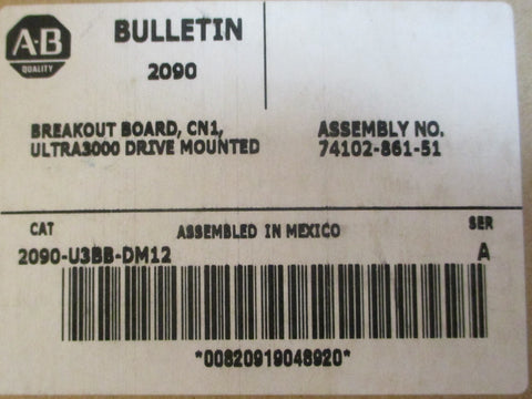 Allen Bradley 2090U3BBDM12 Ser A Breakout Board, CN1, Ultra3000 Drive Mounted