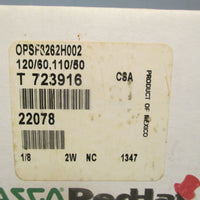 ASCO RED HAT 1/8 SOLENOID VALVE SERIAL #T723916 OPSF826H002
