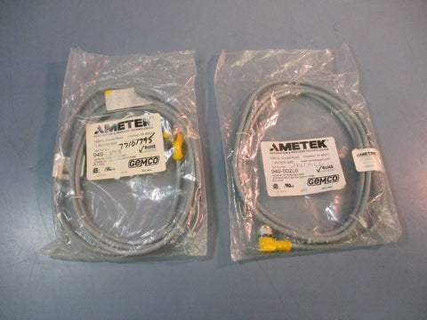 Ametek Gemco Euro Connector 6 Foot 4 Pin Right Angle 12mm NEW LOT OF TWO