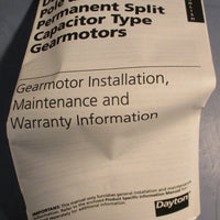 Dayton 3M101 Shaded Pole Gearmotor HGM-4035-1 1/100HP 115VAC 5/16" Shaft Dia