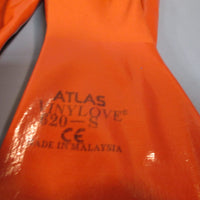Lot of (10) Atlas Double Dipped Vinyl Oil Chemical Resistant Gloves Small 620S