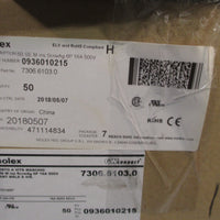BOX OF 50 MOLEX GW CONNECT CONNECTOR TERMINAL 6 POLE 16A 500V 7306.6103.0
