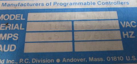 Gould ASP930004 PC0984 Programmable Controller AS984B164 W/ Cards Used