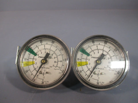 LOT OF 2 PNEUMATECH VACUMM GAUGE 30 IN HG, 0 TO 160 PSIG 904601